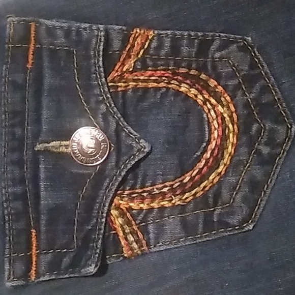 Womens True Religion Rainbow Horseshoe Straight Leg Jeans 23 - Picture 3 of 9